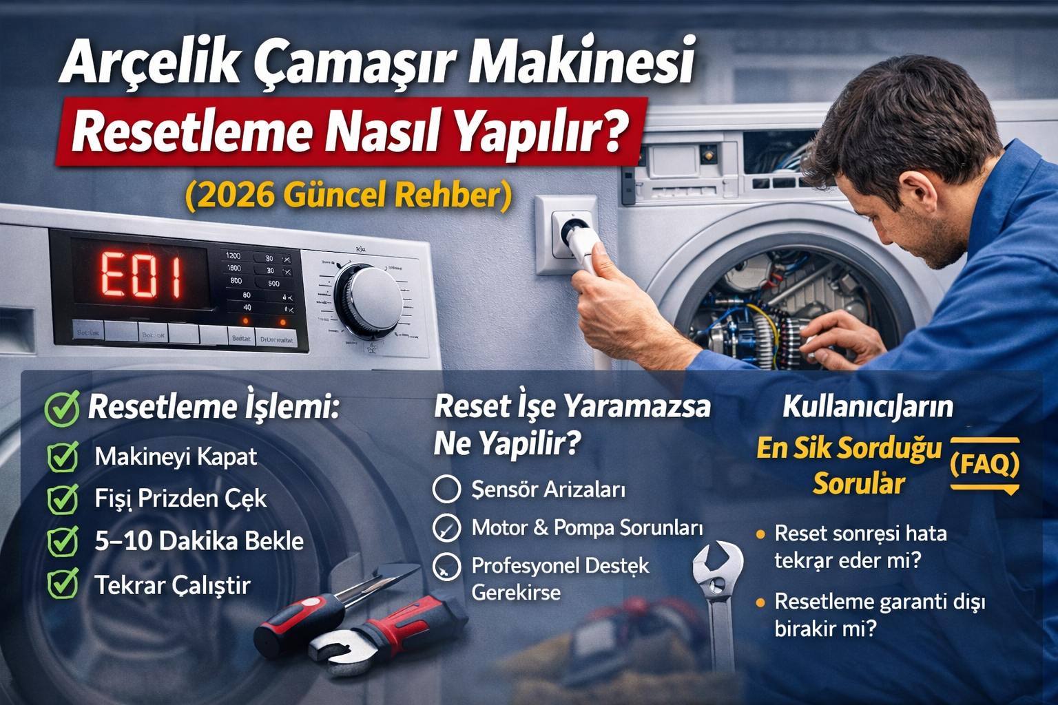 Arçelik Çamaşır Makinesi Resetleme Nasıl Yapılır?