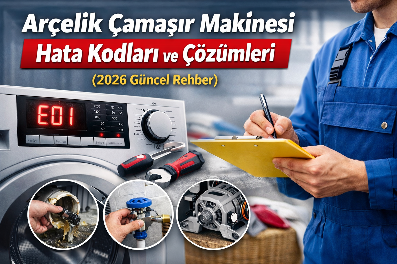 Arçelik Çamaşır Makinesi Hata Kodları ve Çözümleri (2026 Güncel Rehber)